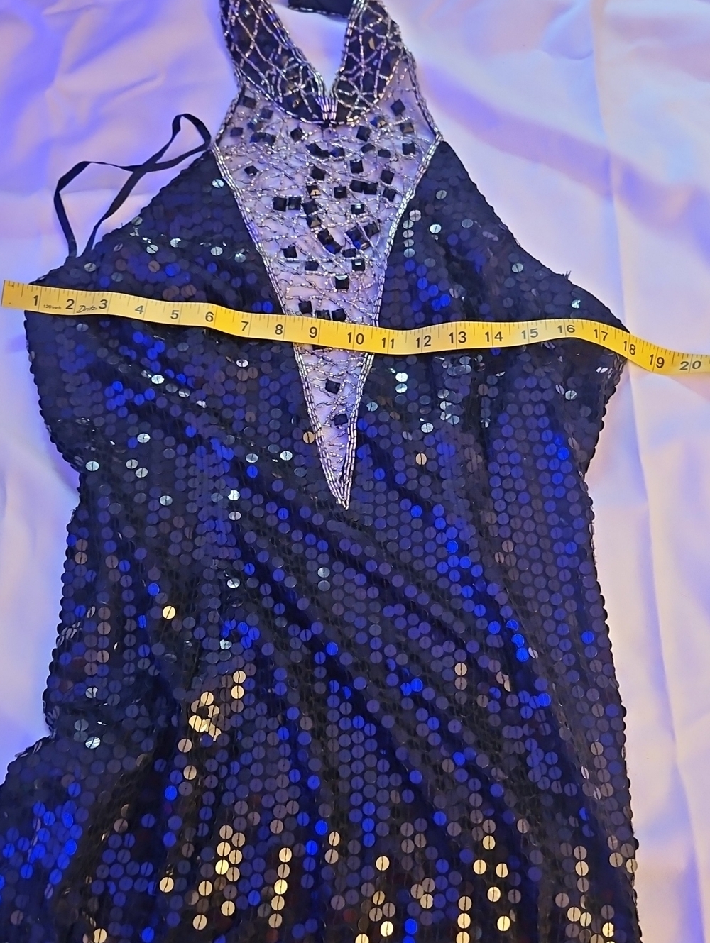 1980s disco body con, sequin, beautiful, sexy, black Dress - Picture 10 of 12